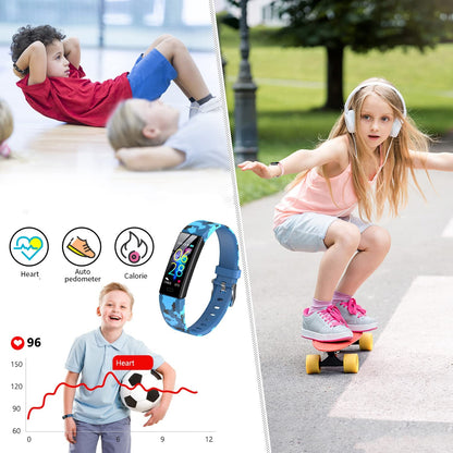 Children's Fitness Tracker Watch with Activity Monitoring, IP68 Waterproof, 11 Sport Modes, suitable for Ages 6-16