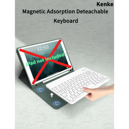 Kenke Bluetooth Keyboard Tablet Case with Pencil Holder - Magnetic Multi-Angle Stand and Handheld Protection for Compatible iPad Models 7th to 11th Generation and iPad Air 11-13 Inch