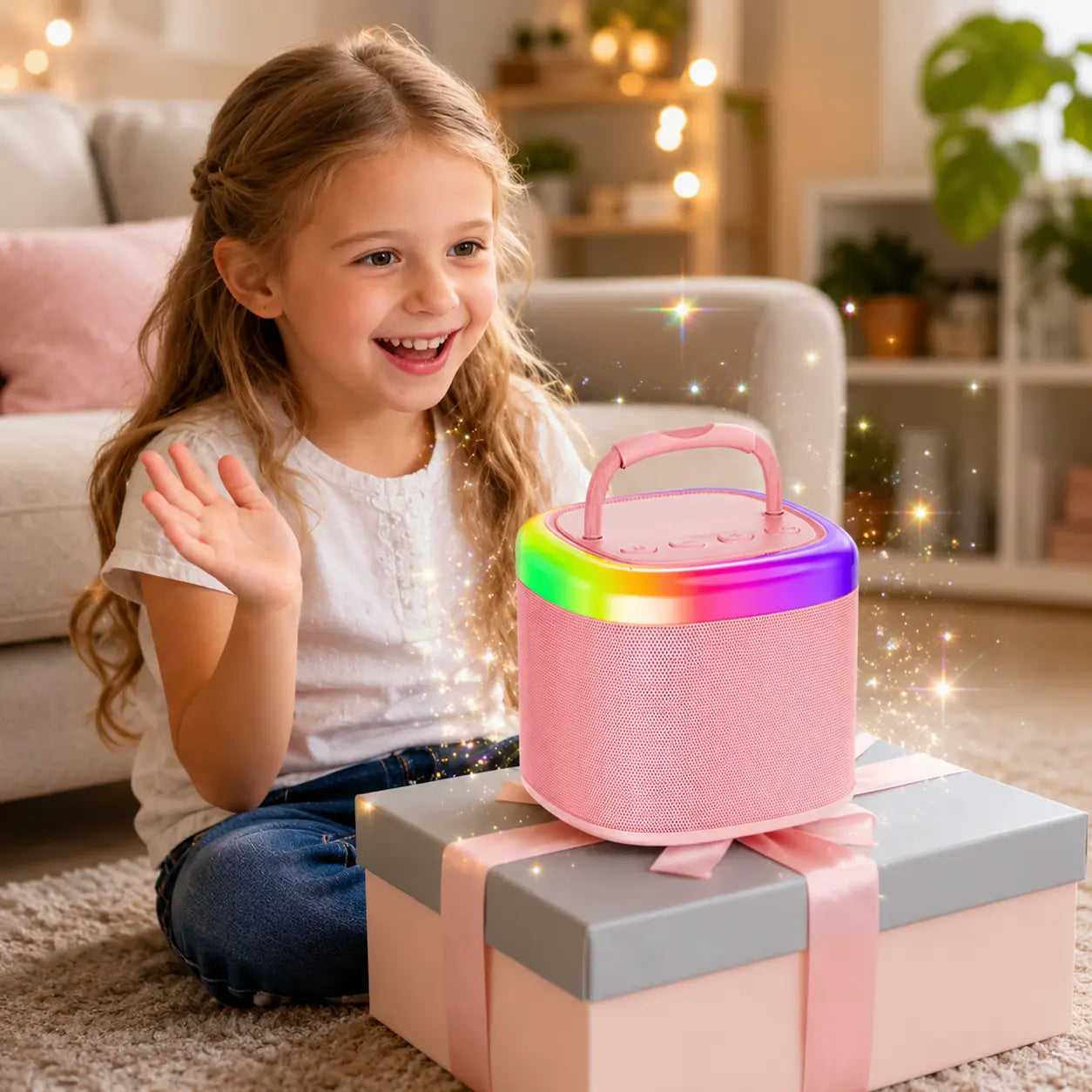 JYX D17 Mini Karaoke Machine Bluetooth Speaker with Wireless Microphones, Enhanced Bass & RGB Lighting | Portable KTV System for Outdoor Gatherings and Special Occasions
