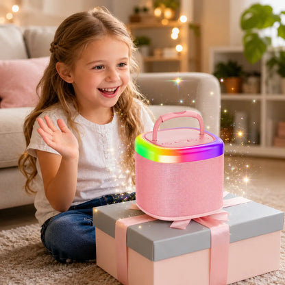 JYX D17 Mini Karaoke Machine Bluetooth Speaker with Wireless Microphones, Enhanced Bass & RGB Lighting | Portable KTV System for Outdoor Gatherings and Special Occasions