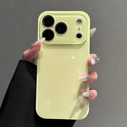 Candy Macaron Crystal Clear iPhone Case with Skin-Feel Soft TPU Bumper and Hard PC Back, Full Lens Protection, Minimalist Pink and White Design, Compatible with iPhone 17/16/15/14/13 Pro Max Plus