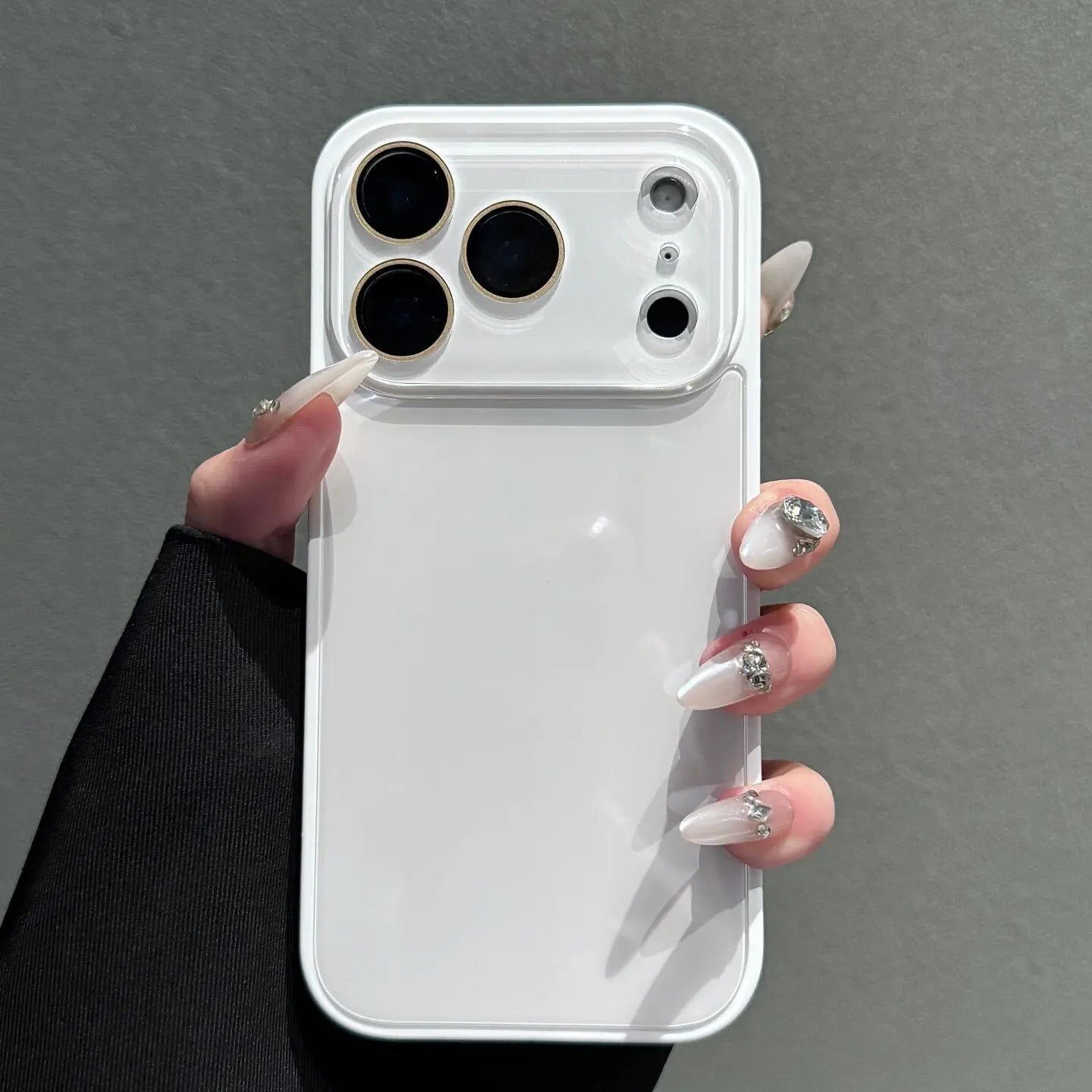 Candy Macaron Crystal Clear iPhone Case with Skin-Feel Soft TPU Bumper and Hard PC Back, Full Lens Protection, Minimalist Pink and White Design, Compatible with iPhone 17/16/15/14/13 Pro Max Plus