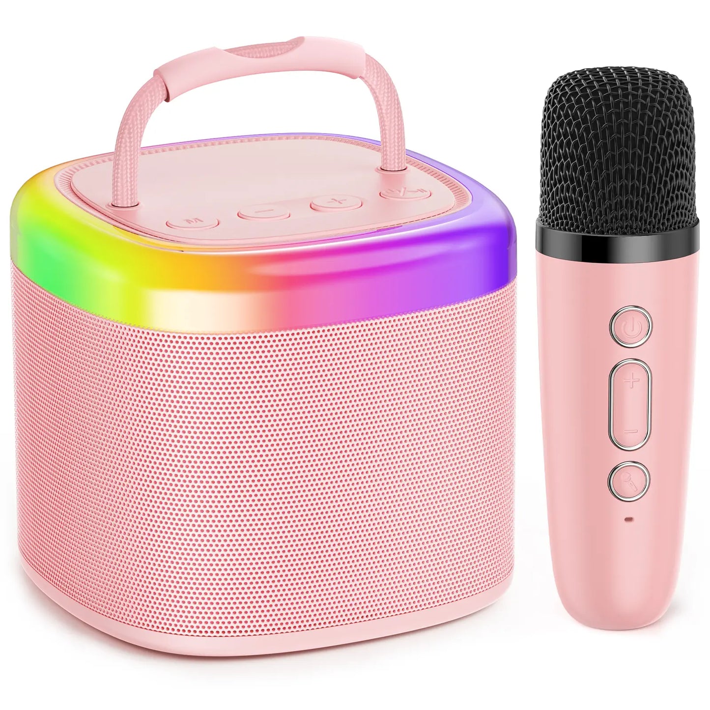 JYX D17 Mini Karaoke Machine Bluetooth Speaker with Wireless Microphones, Enhanced Bass & RGB Lighting | Portable KTV System for Outdoor Gatherings and Special Occasions