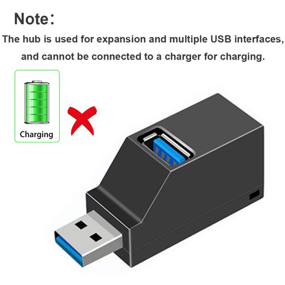 USB 3.0 Hub Adapter - 1 to 3 Ports High-Speed Splitter for PC and Laptop with USB 2.0 Support