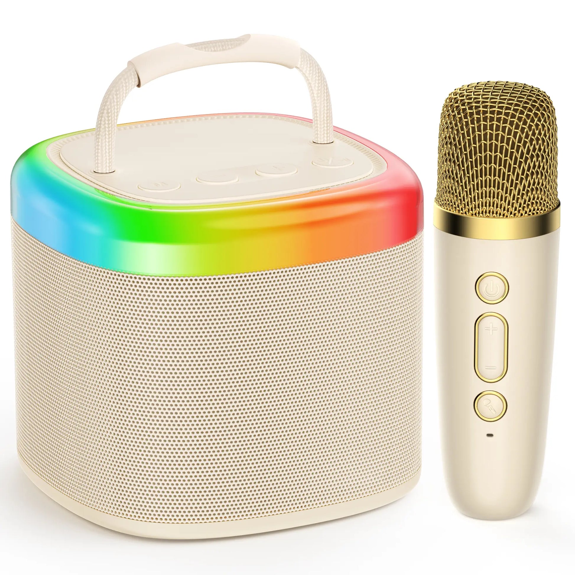 JYX D17 Mini Karaoke Machine Bluetooth Speaker with Wireless Microphones, Enhanced Bass & RGB Lighting | Portable KTV System for Outdoor Gatherings and Special Occasions