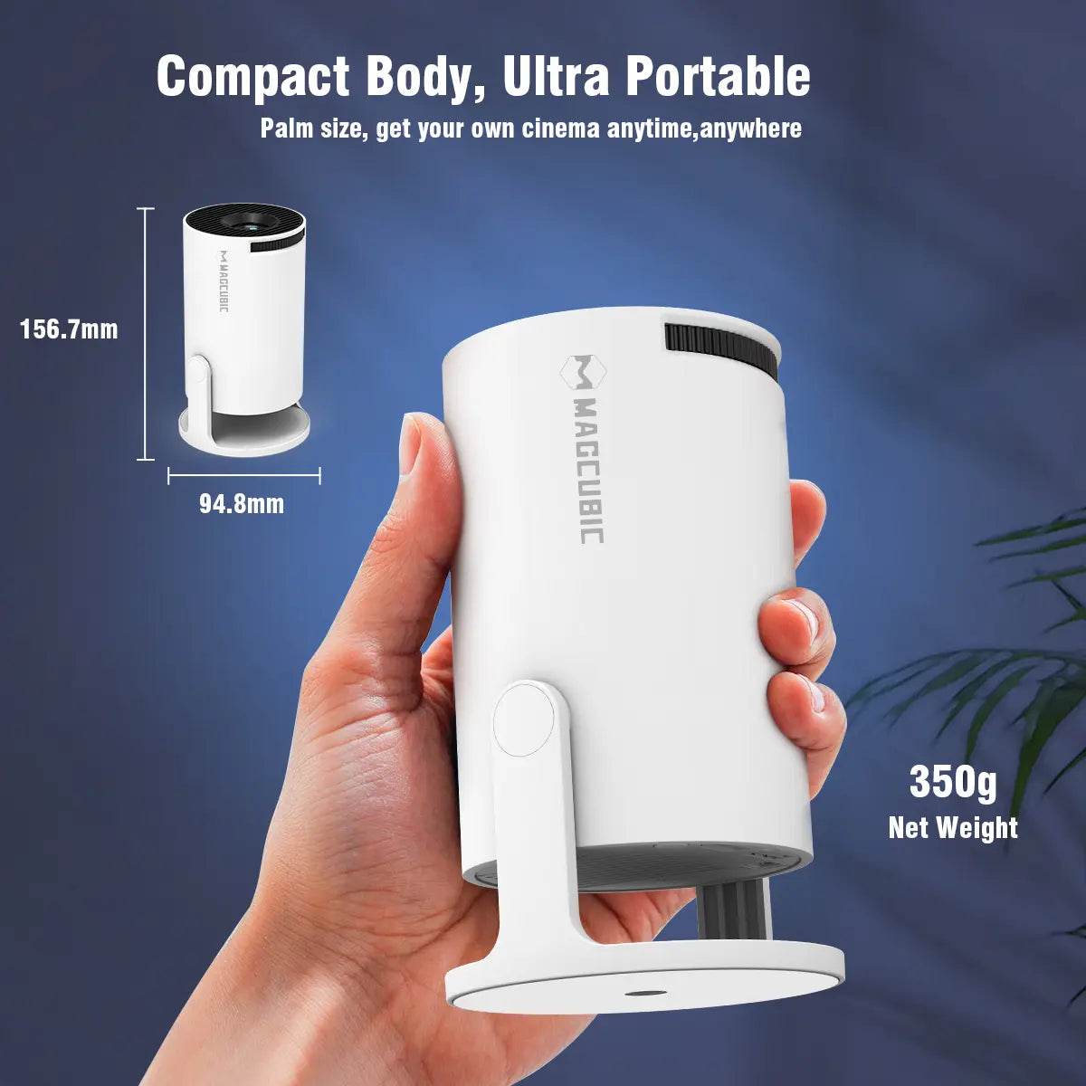 Magcubic HY300Pro Mini Portable Projector - 290 ANSI Lumens, 8K/4K Decode, Android 14, Dual WiFi 6, Auto Keystone Correction, Wireless BT 5.4, 130" Screen, 1280x720P, Built-In Speaker, Ideal for Outdoor and Bedroom Use