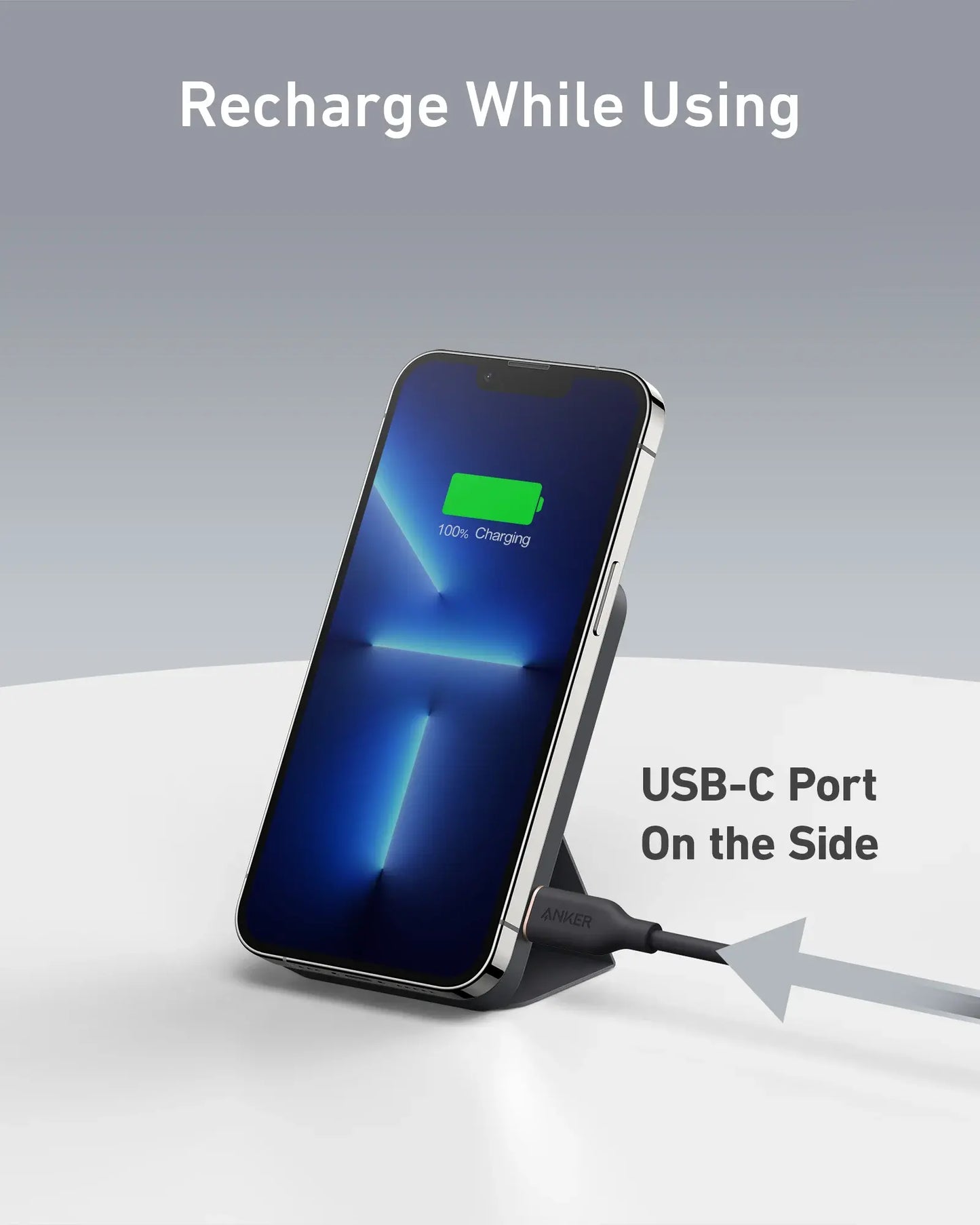 Anker 5,000mAh Magnetic Power Bank - Wireless Portable Charger with Foldable Stand and USB-C Port for iPhone 13/14/15/16/17