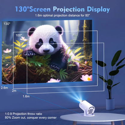 Magcubic HY300Pro Mini Portable Projector - 290 ANSI Lumens, 8K/4K Decode, Android 14, Dual WiFi 6, Auto Keystone Correction, Wireless BT 5.4, 130" Screen, 1280x720P, Built-In Speaker, Ideal for Outdoor and Bedroom Use
