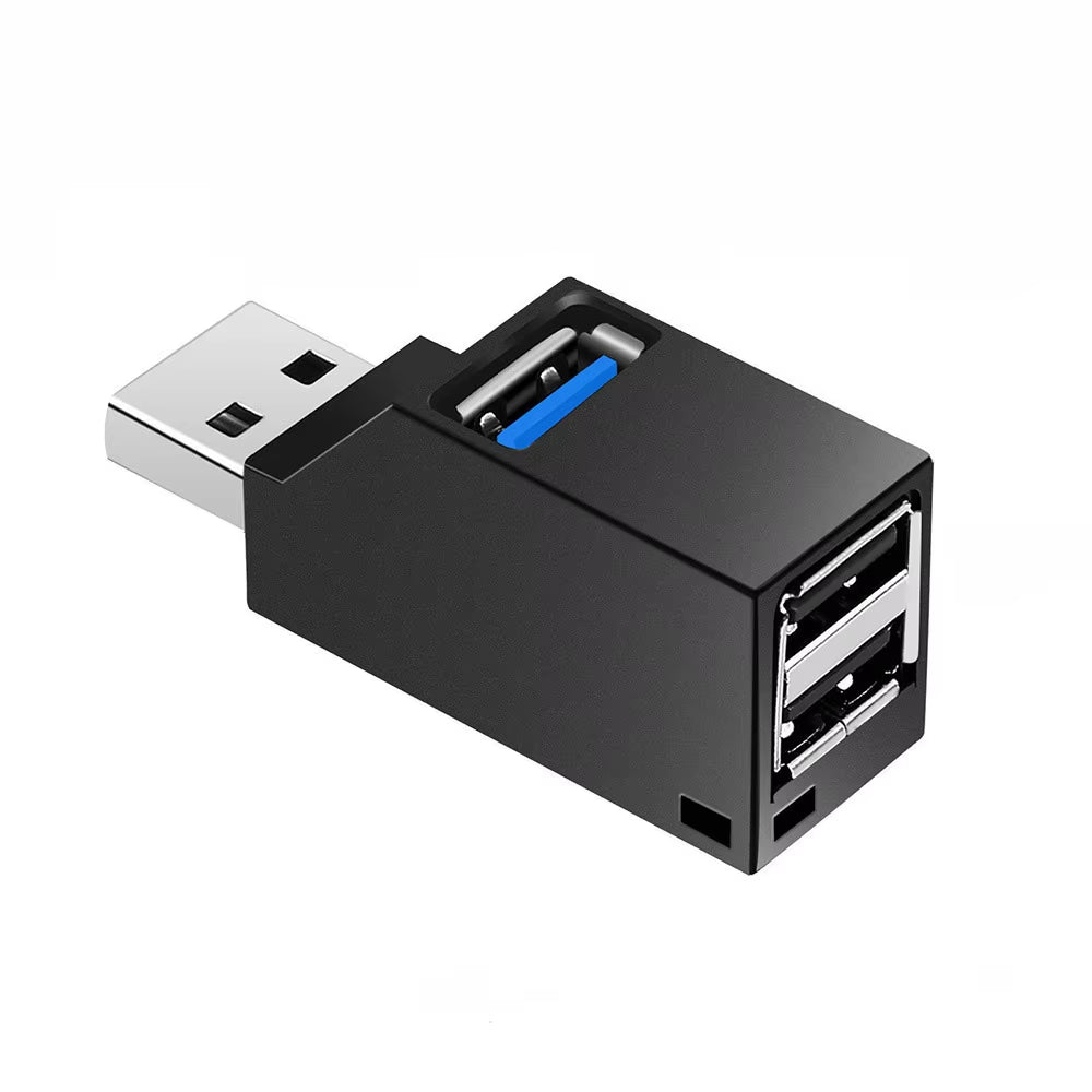 USB 3.0 Hub Adapter - 1 to 3 Ports High-Speed Splitter for PC and Laptop with USB 2.0 Support