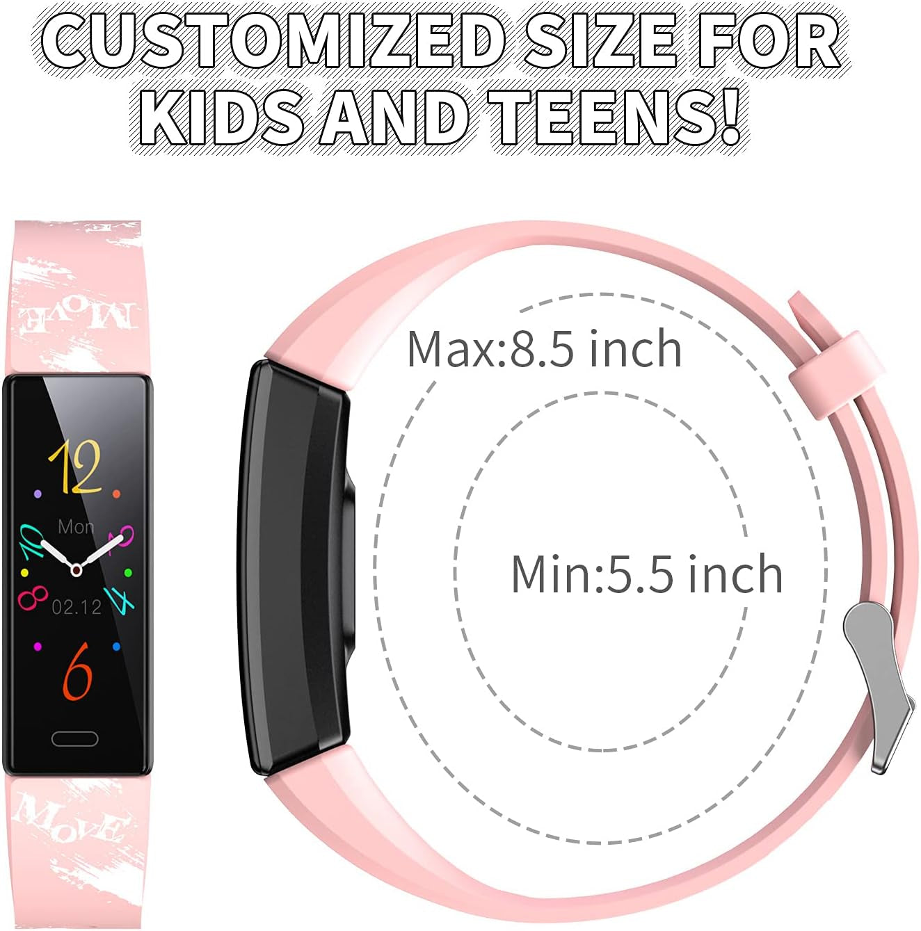 Children's Fitness Tracker Watch with Activity Monitoring, IP68 Waterproof, 11 Sport Modes, suitable for Ages 6-16