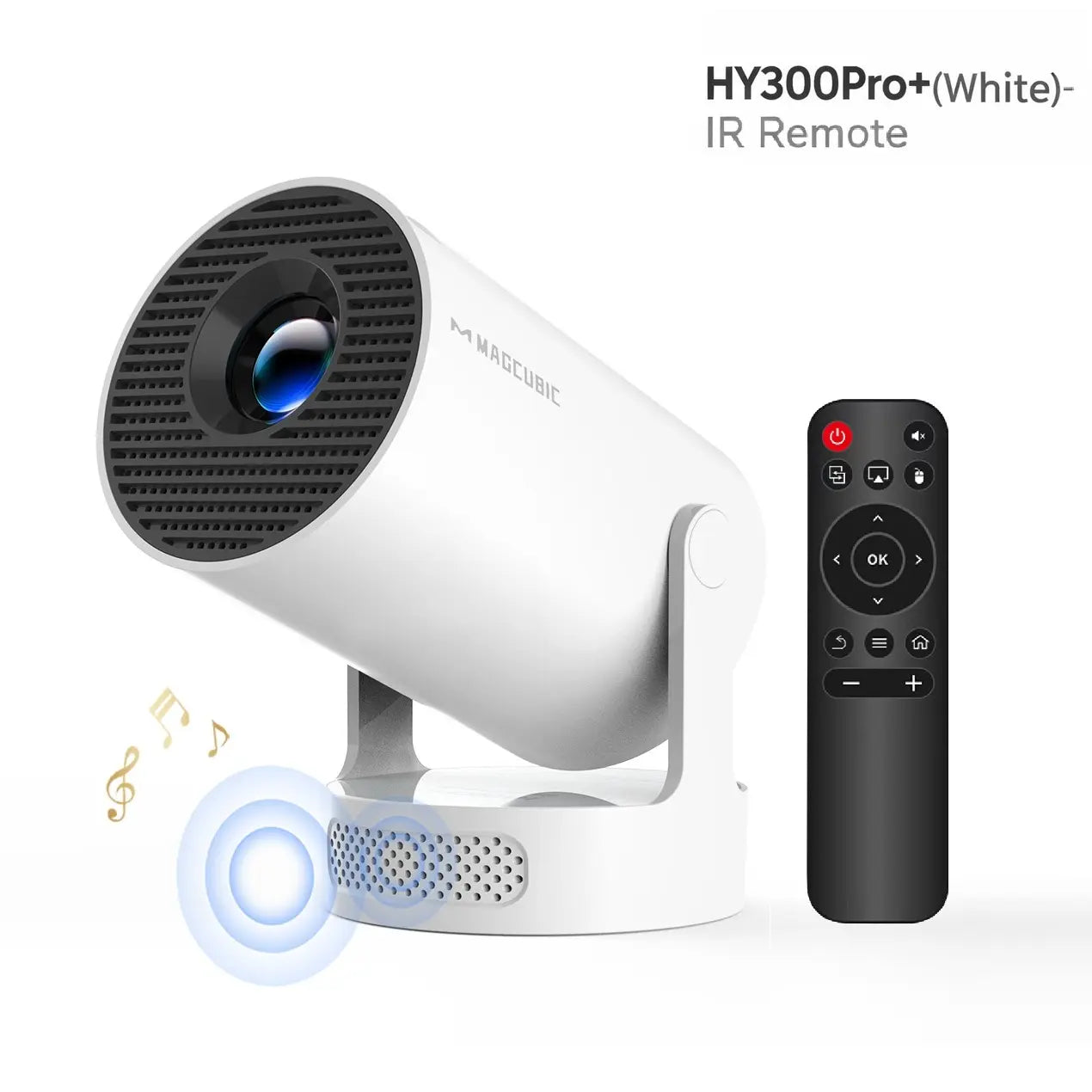 Magcubic HY300Pro Mini Portable Projector - 290 ANSI Lumens, 8K/4K Decode, Android 14, Dual WiFi 6, Auto Keystone Correction, Wireless BT 5.4, 130" Screen, 1280x720P, Built-In Speaker, Ideal for Outdoor and Bedroom Use
