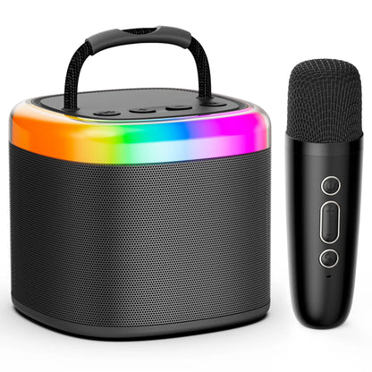 JYX D17 Mini Karaoke Machine Bluetooth Speaker with Wireless Microphones, Enhanced Bass & RGB Lighting | Portable KTV System for Outdoor Gatherings and Special Occasions